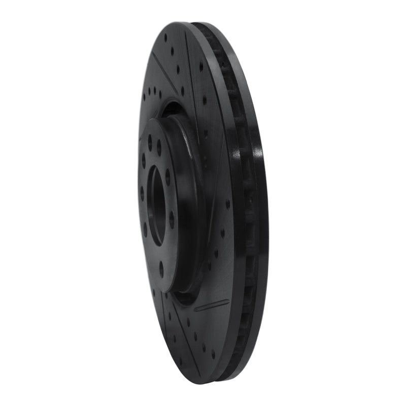 R1 Concepts R1 99-10 Chevrolet ASTRA (Mexico) Front Right Drilled & Slotted Black Brake Rotor