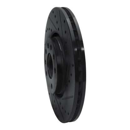 R1 Concepts R1 99-10 Chevrolet ASTRA (Mexico) Front Right Drilled & Slotted Black Brake Rotor