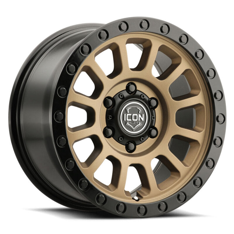 ICON Hulse 18x9 / 6x5.5 / 25mm / 6in BS Satin Bronze w/ Gloss Black Lip