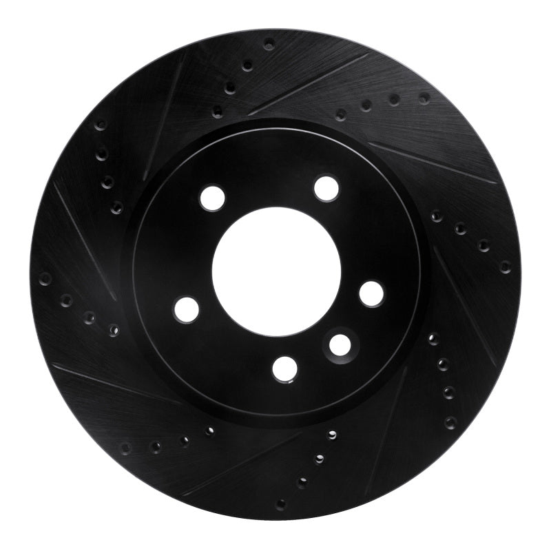 R1 Concepts R1 05-07 Land Rover LR3 Front Left Drilled & Slotted Black Brake Rotor