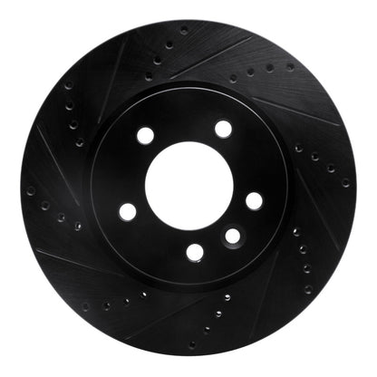 R1 Concepts R1 05-07 Land Rover LR3 Front Left Drilled & Slotted Black Brake Rotor