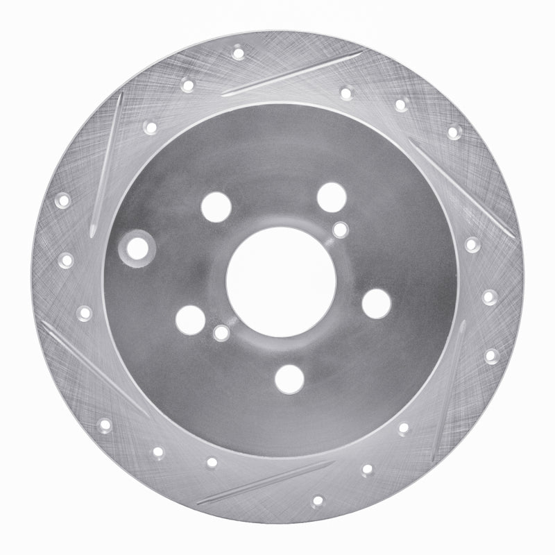 R1 Concepts R1 00-10 Pontiac Vibe Rear Left Drilled & Slotted Silver Brake Rotor
