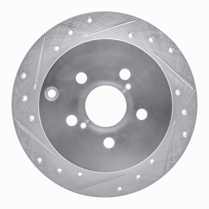 R1 Concepts R1 00-10 Pontiac Vibe Rear Left Drilled & Slotted Silver Brake Rotor