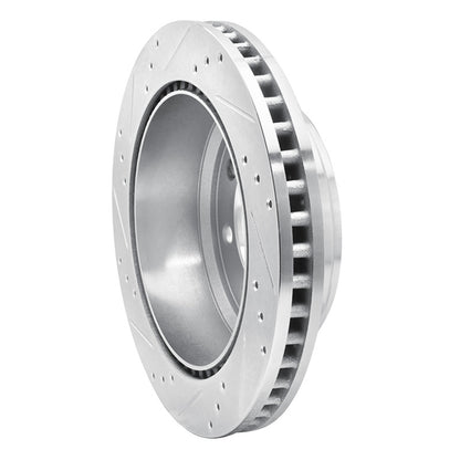 R1 Concepts R1 08-25 Ford E-350 Super Duty Rear Right Drilled & Slotted Silver Brake Rotor