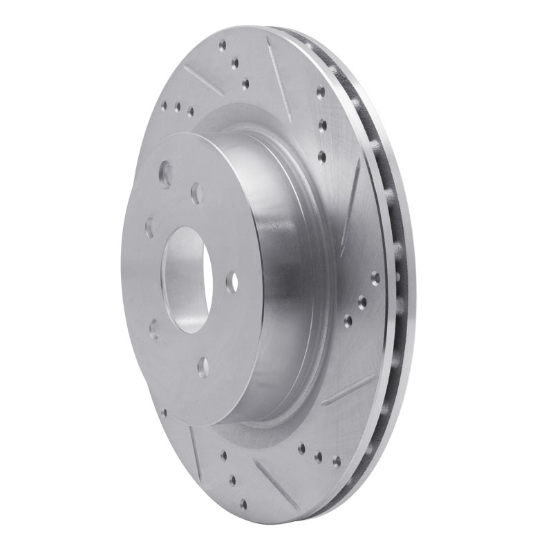 R1 Concepts R1 03-08 Infiniti G35 Rear Right Drilled & Slotted Silver Brake Rotor