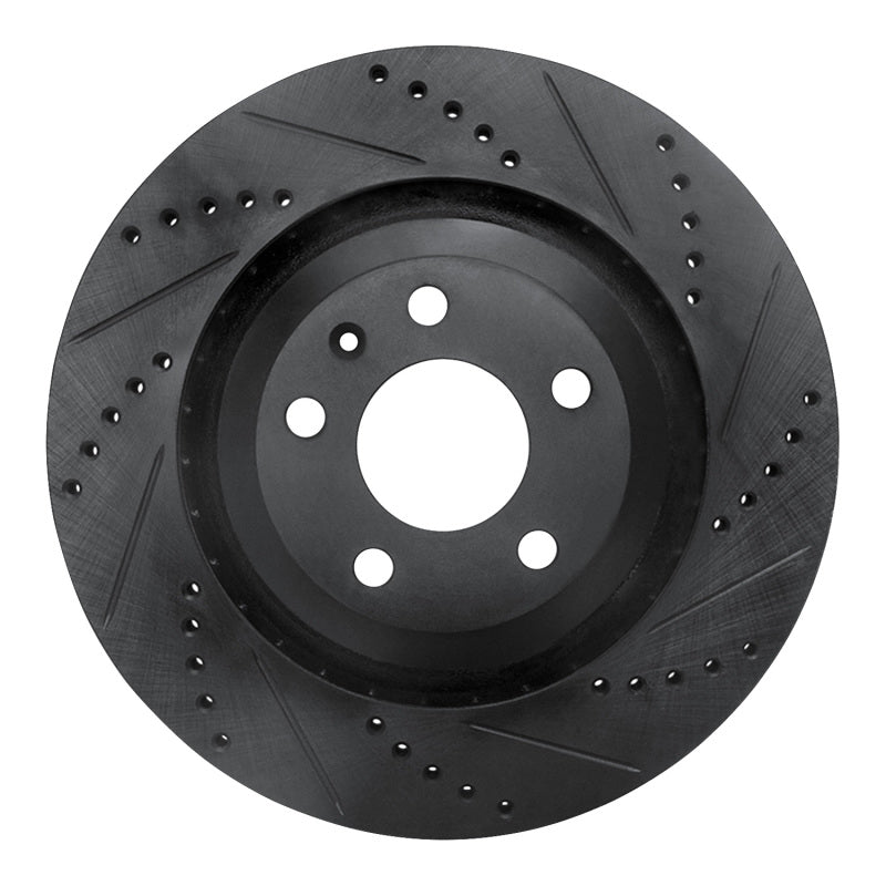 R1 Concepts R1 05-11 Audi A6 Quattro Rear Right Drilled & Slotted Black Brake Rotor