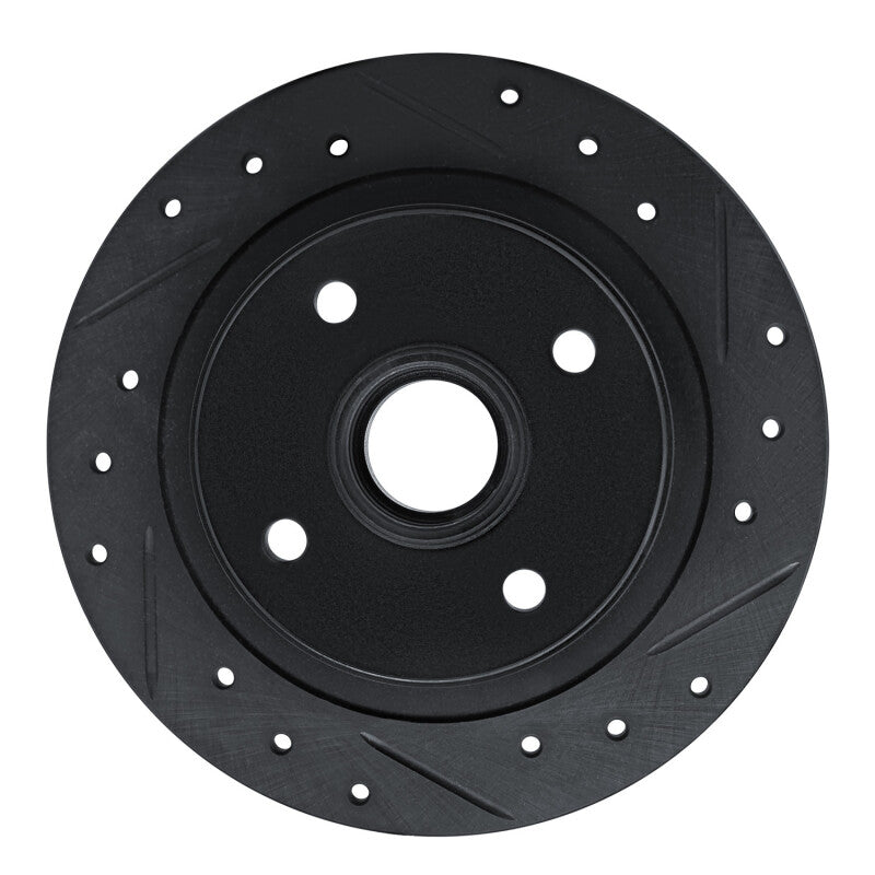 R1 Concepts R1 84-87 Honda Prelude Rear Right Drilled & Slotted Black Brake Rotor