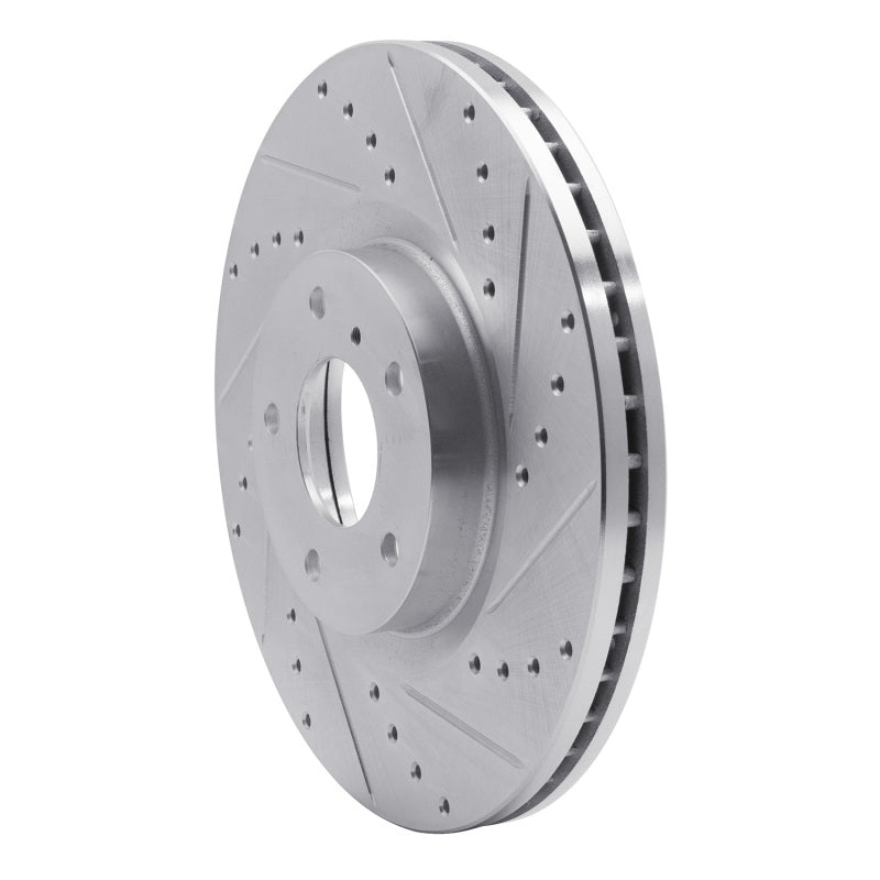 R1 Concepts R1 09-23 Nissan 370Z Front Right Drilled & Slotted Silver Brake Rotor