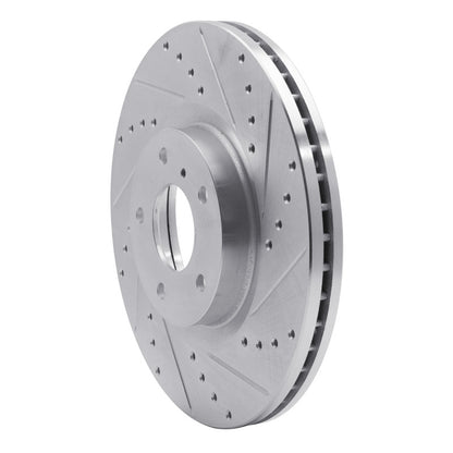 R1 Concepts R1 09-23 Nissan 370Z Front Right Drilled & Slotted Silver Brake Rotor