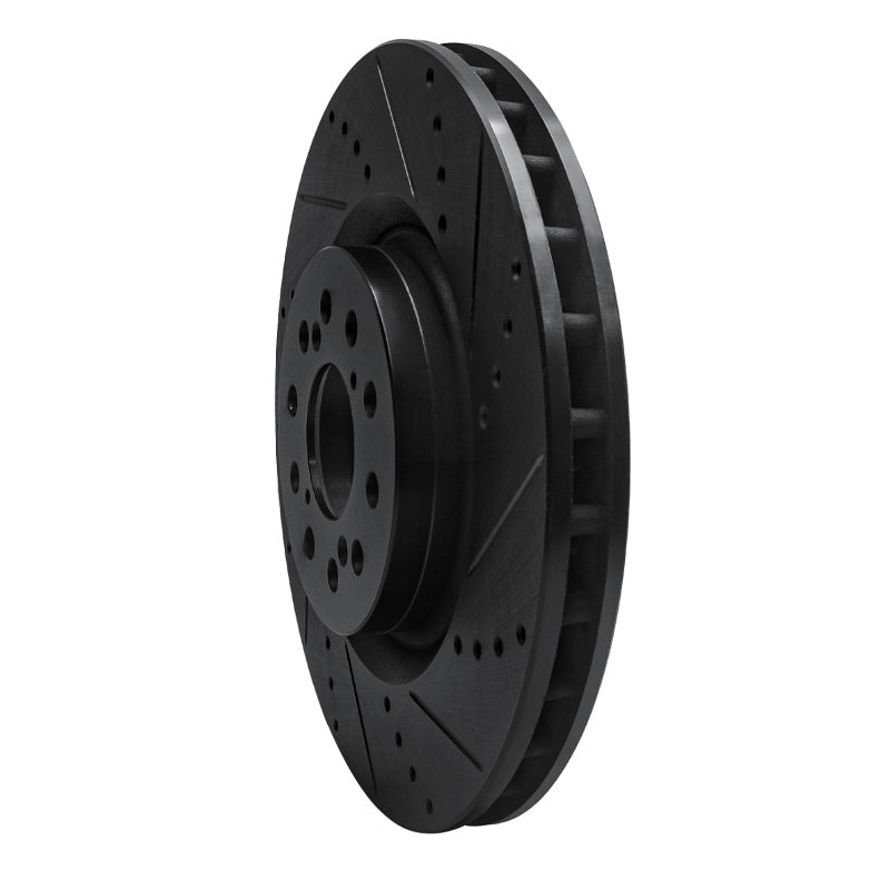R1 Concepts R1 17-25 Acura Integra Front Right Drilled & Slotted Black Brake Rotor