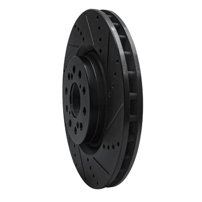 R1 Concepts R1 17-25 Acura Integra Front Right Drilled & Slotted Black Brake Rotor