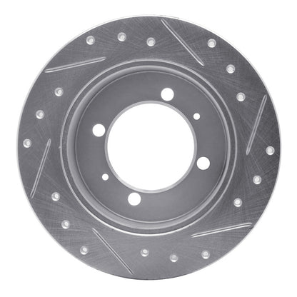 R1 Concepts R1 94-98 Hyundai SONATA Rear Left Drilled & Slotted Silver Brake Rotor