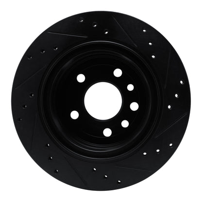 R1 Concepts R1 01-01 Cadillac CATERA Rear Left Drilled & Slotted Black Brake Rotor