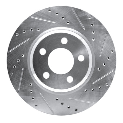 R1 Concepts R1 2005-2023 Chrysler 300 Front Right Drilled & Slotted Silver Brake Rotor