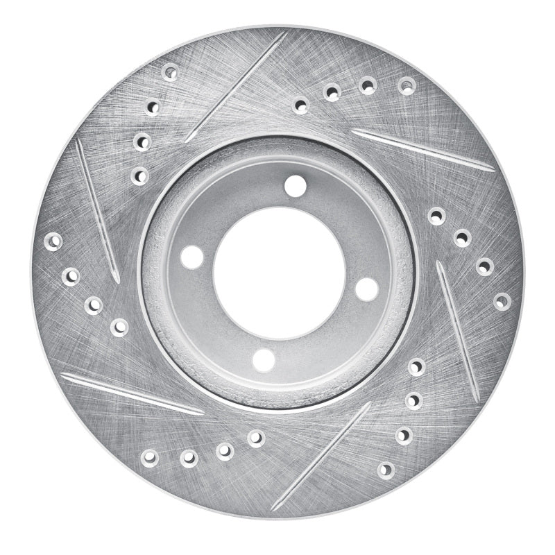 R1 Concepts R1 84-87 Toyota Corolla (US/Canada) Front Right Drilled & Slotted Silver Brake Rotor