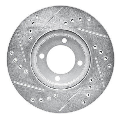 R1 Concepts R1 84-87 Toyota Corolla (US/Canada) Front Right Drilled & Slotted Silver Brake Rotor