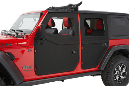 Bestop 20-26 Jeep Gladiator / 18-26 Wrangler JL Full Fabric Doors (Rear Black Diamond)