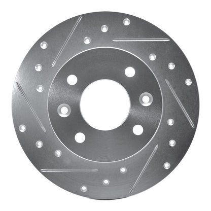 R1 Concepts R1 81-83 Renault R18I Front Left Drilled & Slotted Silver Brake Rotor
