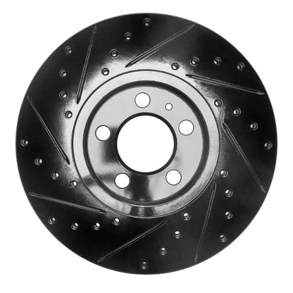 R1 Concepts R1 98-18 Audi A1 (Mexico) Front Right Drilled & Slotted Black Brake Rotor