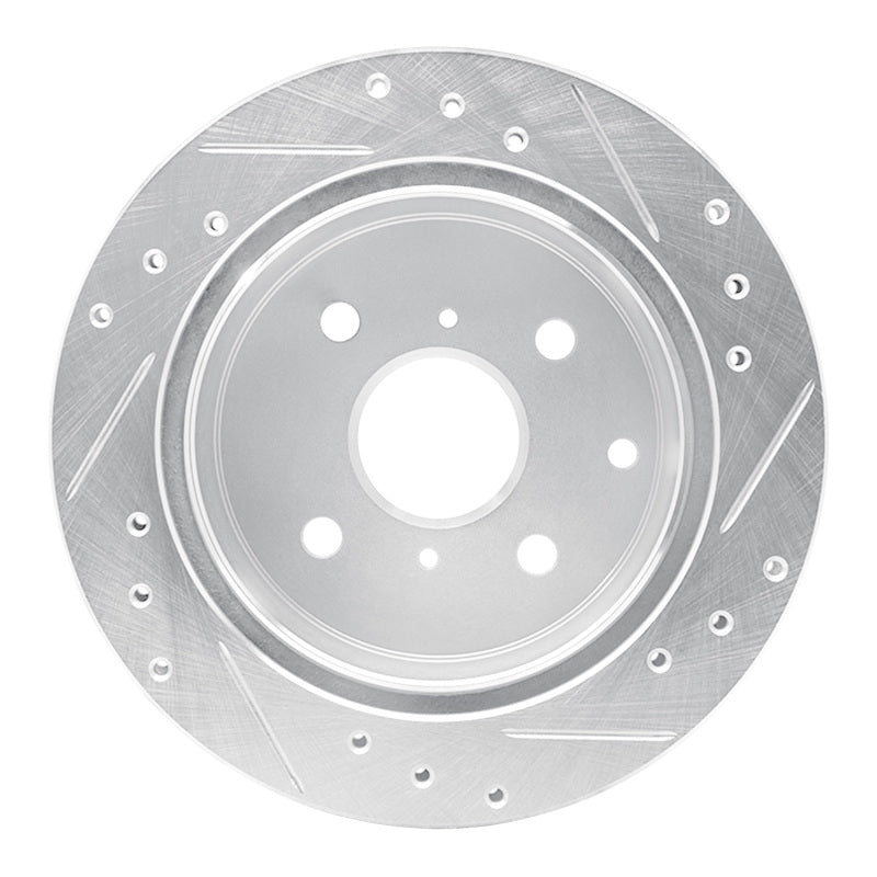 R1 Concepts R1 84-88 Toyota Cressida Rear Left Drilled & Slotted Silver Brake Rotor