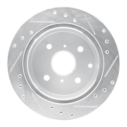 R1 Concepts R1 84-88 Toyota Cressida Rear Left Drilled & Slotted Silver Brake Rotor
