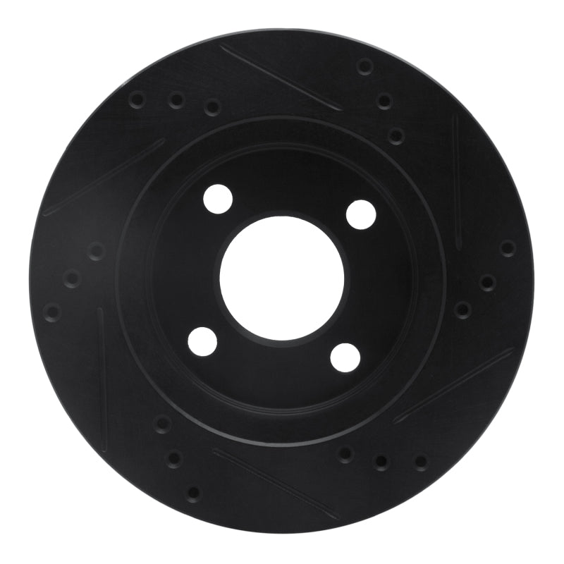 R1 Concepts R1 95-96 Dodge Neon (USA/Canada) Front Left Drilled & Slotted Black Brake Rotor