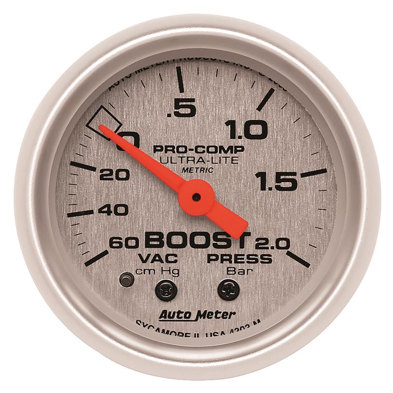 Autometer Ultra-Lite 52mm 60cm/HG-2.0Bar Mechanical Vacuum/Boost Gauge