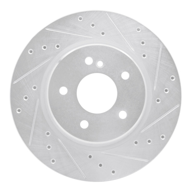 R1 Concepts R1 1998-2009 Chrysler Crossfire Rear Right Drilled & Slotted Silver Brake Rotor