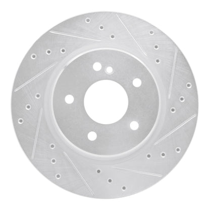 R1 Concepts R1 1998-2009 Chrysler Crossfire Rear Right Drilled & Slotted Silver Brake Rotor
