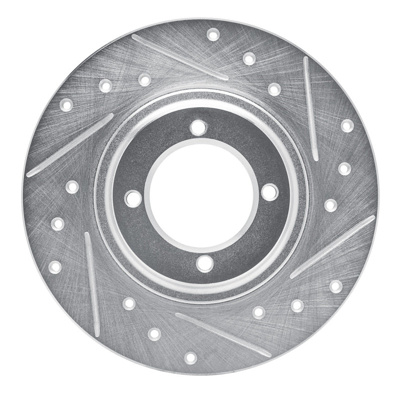 R1 Concepts R1 81-84 Toyota Starlet Front Right Drilled & Slotted Silver Brake Rotor
