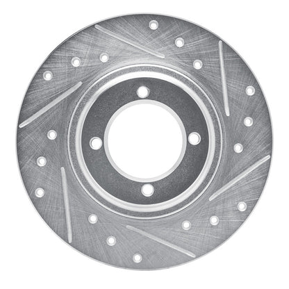 R1 Concepts R1 81-84 Toyota Starlet Front Right Drilled & Slotted Silver Brake Rotor