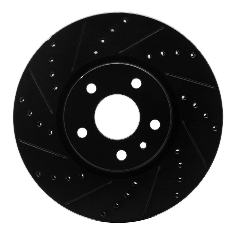 R1 Concepts R1 13-20 Ford Special SERVICE POLICE Sedan Front Left Drilled & Slotted Black Brake Rotor