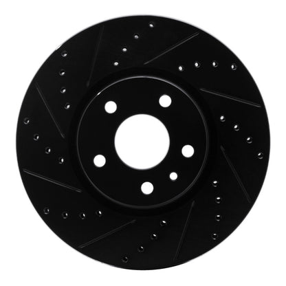 R1 Concepts R1 13-20 Ford Special SERVICE POLICE Sedan Front Left Drilled & Slotted Black Brake Rotor