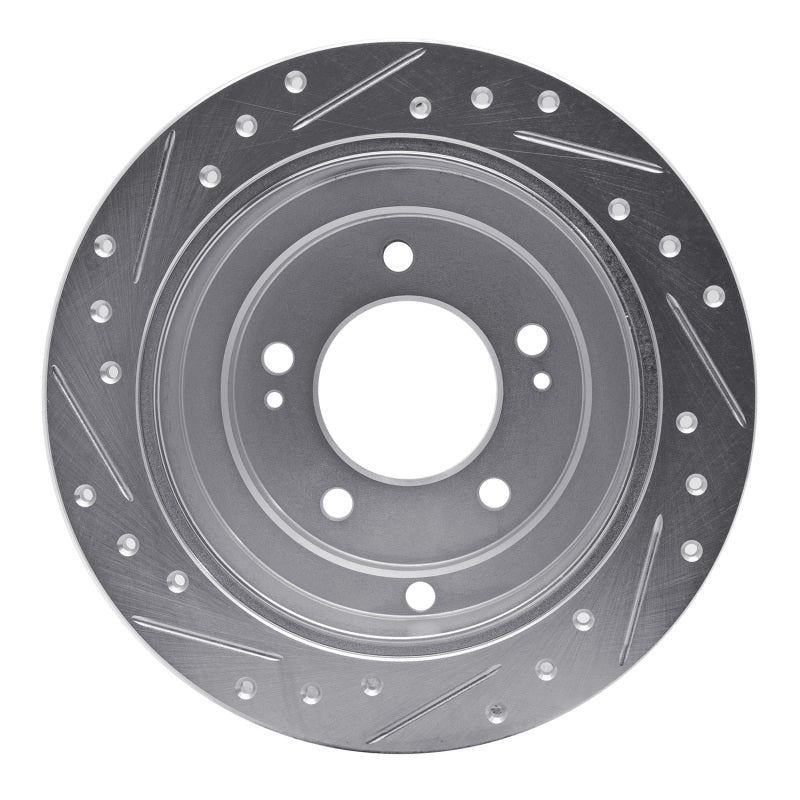 R1 Concepts R1 04-06 Kia AMANTI Rear Right Drilled & Slotted Silver Brake Rotor