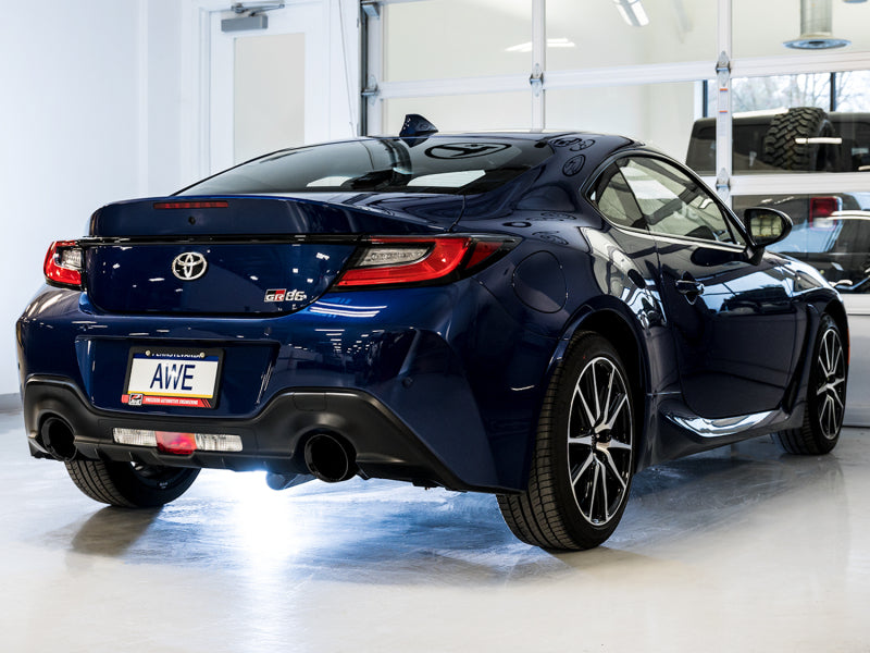 AWE Tuning Subaru BRZ / Toyota GR86 / Toyota 86 Track Edition Cat-Back Exhaust- Diamond Black Tips