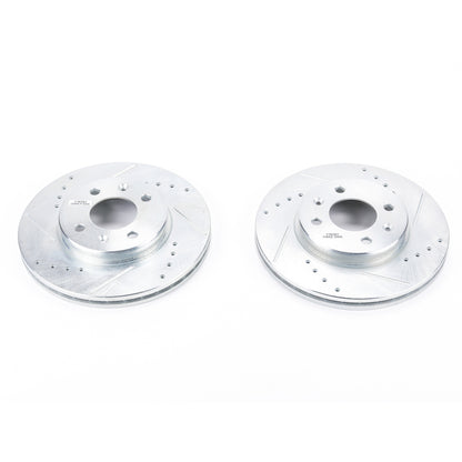 PowerStop Power Stop 12-17 Hyundai Accent Front Evolution Drilled & Slotted Rotors - Pair