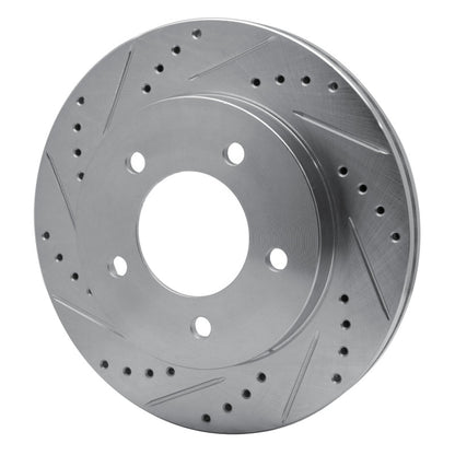 R1 Concepts R1 97-04 Ford F-150 4WD Front Left Drilled & Slotted Silver Brake Rotor