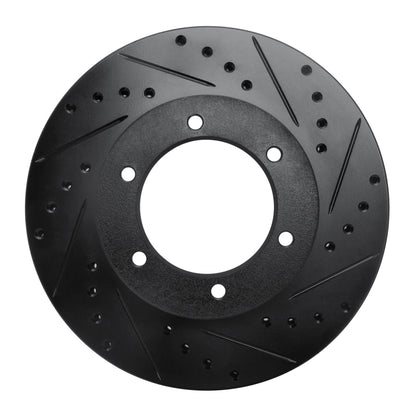 R1 Concepts R1 91-98 Toyota 4Runner Front Right Drilled & Slotted Black Brake Rotor