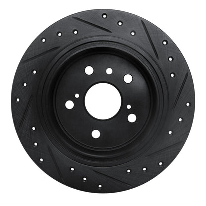 R1 Concepts R1 95-99 Toyota AVALON Rear Left Drilled & Slotted Black Brake Rotor