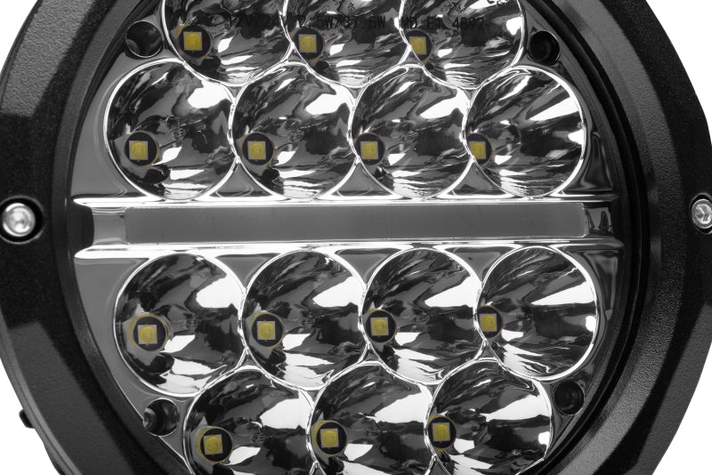Go Rhino Xplor Bright Series Round LED Driving Light Kit w/DRL (Surface Mount) 6in - Blk (2 pc)