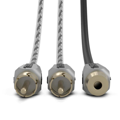 DS18 Level 3 RCA Wire Y Connector 1 Male to 2 Female Black