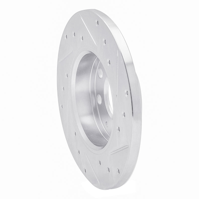 R1 Concepts R1 88-89 Pontiac LeMans Front Right Drilled & Slotted Silver Brake Rotor