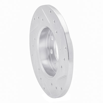R1 Concepts R1 88-89 Pontiac LeMans Front Right Drilled & Slotted Silver Brake Rotor