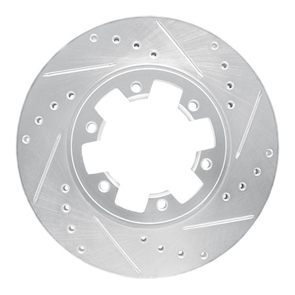 R1 Concepts R1 85-02 Nissan Pickup Hardbody Front Right Drilled & Slotted Silver Brake Rotor