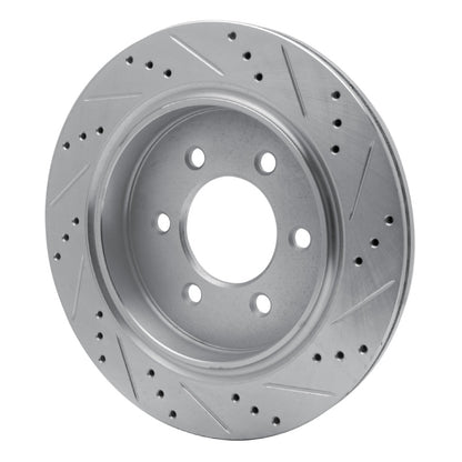 R1 Concepts R1 15-17 Ford F-150 4WD Rear Left Drilled & Slotted Silver Brake Rotor