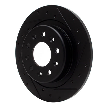 R1 Concepts R1 2016-2025 Buick LaCrosse Rear Right Drilled & Slotted Black Brake Rotor