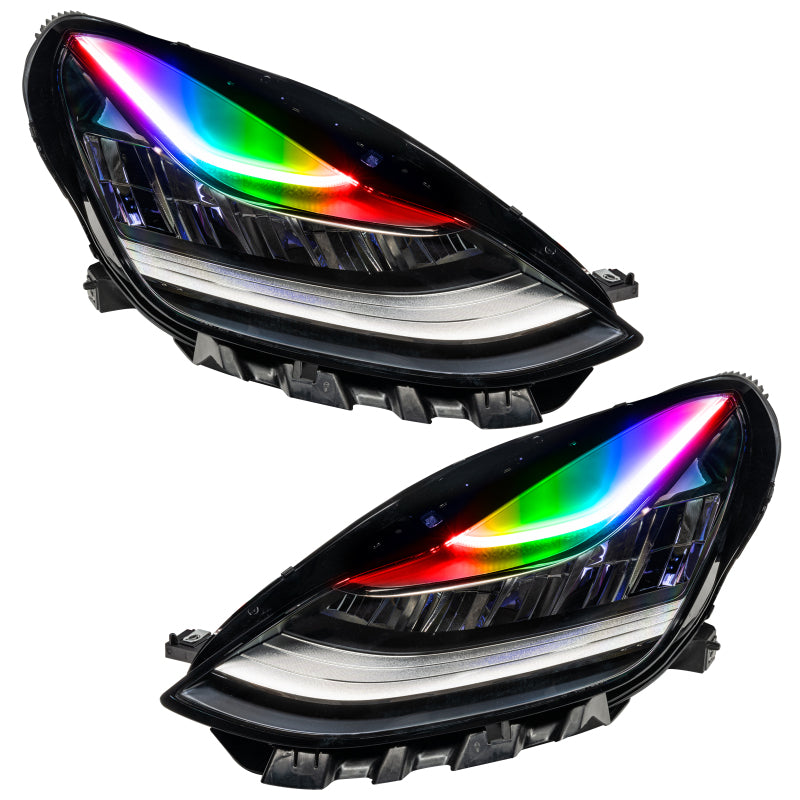 ORACLE Lighting Oracle 17-21 Tesla Model 3 Headlight DRL Upgrade Kit - ColorSHIFT w/o Controller
