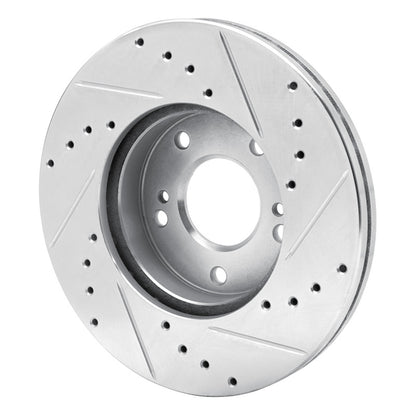 R1 Concepts R1 89-90 Nissan 300ZX Front Left Drilled & Slotted Silver Brake Rotor