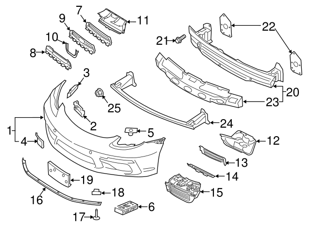 Genuine Porsche 982898041AG2X Bumper Cover