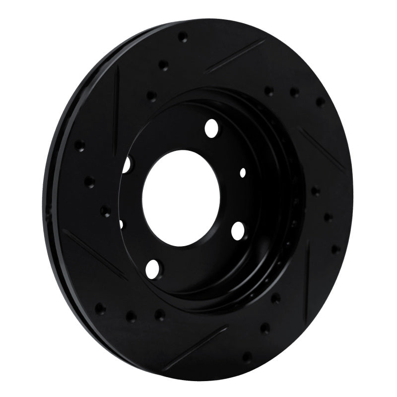 R1 Concepts R1 89-98 Hyundai Sonata Front Left Drilled & Slotted Black Brake Rotor